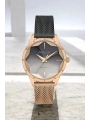 Şık Çelik Kasa Ve Hasır Kordon, Kadın Kol Saati, Orijinal Ve Garantili Rose Gold-siyah Sdfe