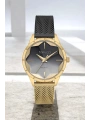 Şık Çelik Kasa Ve Hasır Kordon, Kadın Kol Saati, Orijinal Ve Garantili Gold-siyah Sdfer148