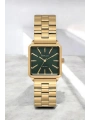 Kadın Kol Saati - Çelik Kordon & Şık Tasarım, 2 Yıl Garanti Gold-Yeşil sdfer150