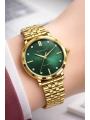 Çelik Kordon & Şık Tasarım, Kadın Kol Saati, 3ATM Suya Dayanıklı Gold-Yeşil sdfer154