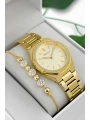 Çelik Kordon & Kasa Kadın Kol Saati, 3atm Suya Dayanıklı Gold Sdfer174