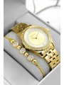 Çelik Kordon & Kasa Kadın Kol Saati, 3atm Suya Dayanıklı Gold Sdfer179