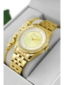 Çelik Kordon & Kasa Kadın Kol Saati, 3atm Suya Dayanıklı Gold Sdfer179