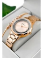 Çelik Kordon & Kasa Kadın Kol Saati, Şeffaf Arka Cam Kapak Rose Sdfer180