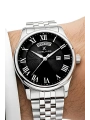 Çelik Kordon Takvimli Erkek Kol Saati Bileklik Hediyeli Gümüş-Siyah sddk097