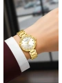 Çelik Kordon Taşlı Kasa Kadın Kol Saati Gold sdfer183