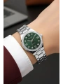 Çelik Kordon Çelik Kasa Kadın Kol Saati Gümüş-Yeşil sdfer185