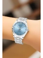 Çelik Kordon Çelik Kasa Kadın Kol Saati Gümüş-Mavi sdfer188