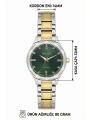 Çelik Kordon Çelik Kasa Kadın Kol Saati Gümüş-Gold-Yeşil sdfer191