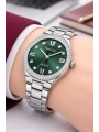 Çelik Kordon Taşlı Çelik Kasa Kadın Kol Saati Gümüş-Yeşil sdfer192