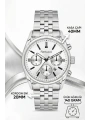 Takvimli Erkek Kol Saati Çelik Kordon Gümüş-Beyaz Bileklik Hediyeli 3atm Sdfer193