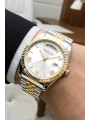 Takvimli Erkek Kol Saati Çelik jübile Kordon Gümüş-Gold Bileklik Hediyeli 3atm Sdfer194