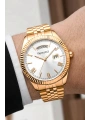 Takvimli Erkek Kol Saati Çelik jübile Kordon Rose Bileklik Hediyeli 3atm Sdfer194
