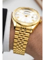 Takvimli Erkek Kol Saati Çelik jübile Kordon Gold Bileklik Hediyeli 3atm Sdfer194