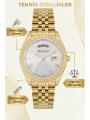 Takvimli Erkek Kol Saati Çelik jübile Kordon Gold Bileklik Hediyeli 3atm Sdfer194