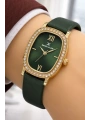 Daniel Klein Deri Kordon Çelik Kasa Kadın Kol Saati+Bileklik Hediyeli Yeşil sddk112