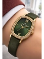 Daniel Klein Deri Kordon Çelik Kasa Kadın Kol Saati+Bileklik Hediyeli Yeşil sddk112