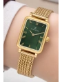 Daniel Klein Çelik Kordon Çelik Kasa Kadın Kol Saati+Bileklik Hediyeli Gold-Yeşil Renk sddk114