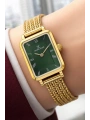 Daniel Klein Çelik Kordon Çelik Kasa Kadın Kol Saati+Bileklik Hediyeli Gold-Yeşil Renk sddk114