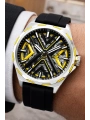 Silikon Kordon Çelik Kasa Otomatik Mekanizma Erkek Kol Saati Siyah-Sarı sddk102