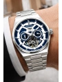 Çelik Kordon Çelik Kasa Otomatik Mekanizma Erkek Kol Saati Gümüş-Mavi sddk105