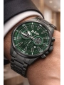 Lee Cooper Çelik Kordon&kasa Füme-yeşil Renk Fonksiyonlu Erkek Kol Saati 3atm Bileklik Sdlc006