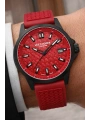 Lee Cooper Kırmızı Renk Silikon Kordon Takvimli Erkek Kol Saati 3atm Bileklik Sdlc020