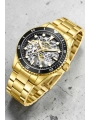 Slazenger Otomatik Mekanizma Çelik Kordon, Çelik Kasa Erkek Kol Saati Bileklik Hediyeli Gold sdslz003