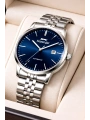 Slazenger Otomatik Mekanizma Çelik Kordon, Çelik Kasa Erkek Kol Saati Bileklik Hediyeli Gümüş-Mavi sdslz017