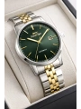 Slazenger Otomatik Mekanizma Çelik Kordon, Çelik Kasa Erkek Kol Saati Bileklik Hediyeli Gümüş-Yeşil sdslz017