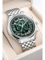 Slazenger Otomatik Mekanizma Çelik Kordon, Çelik Kasa Erkek Kol Saati Bileklik Hediyeli Gümüş-Yeşil sdslz019