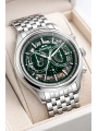 Slazenger Otomatik Mekanizma Çelik Kordon, Çelik Kasa Erkek Kol Saati Bileklik Hediyeli Gümüş-Yeşil sdslz019