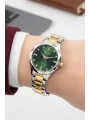 Ferrucci Çelik Kordon Çelik Kasa Kadın Kol Saati Gümüş-Gold-Yeşil sdfer191