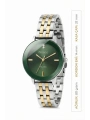 Ferrucci Çelik Kordon & Özel Tasarım, Kadın Kol Saati, 3atm Suya Dayanıklı Gold-gümüş-yeşil Sdfer156