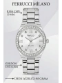 Ferrucci Çelik Kordon Taşlı Çelik Kasa Kadın Kol Saati Gümüş sdfer192