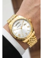 Ferrucci Takvimli Erkek Kol Saati Çelik jübile Kordon Gold Bileklik Hediyeli 3atm Sdfer194