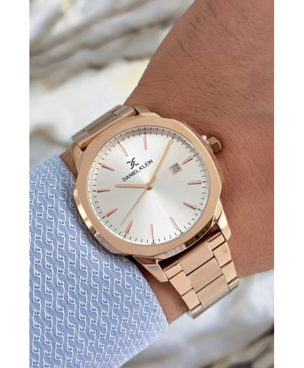 Erkek Kol Saati Rose Renk Takvimli Çelik Kordon 3 Atm sddk058