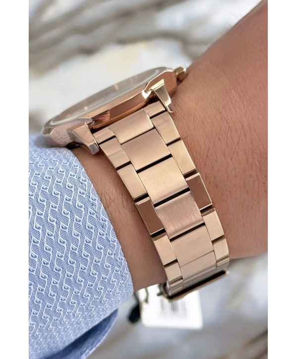 Erkek Kol Saati Rose Renk Takvimli Çelik Kordon 3 Atm sddk058