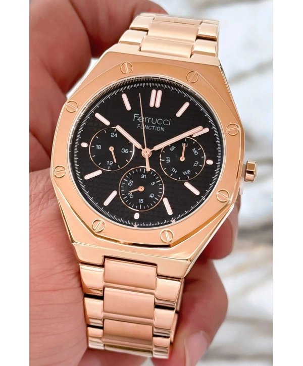 Çelik Kordon Function Erkek Kol Saati Rose 3atm Suya Dayanıklı Sdfer086