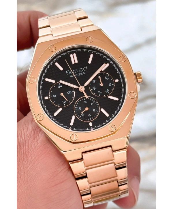 Çelik Kordon Function Erkek Kol Saati Rose 3atm Suya Dayanıklı Sdfer086