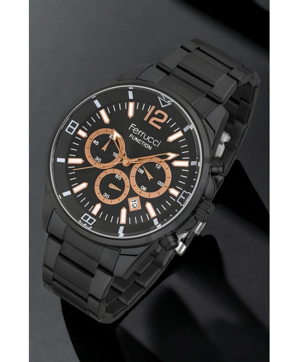 Erkek Kol Saati Siyah-rose Renk Function Fcf.13110fm.02 Bileklik Hediye Sdfer117