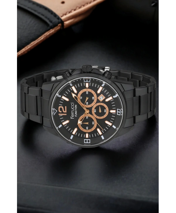 Erkek Kol Saati Siyah-rose Renk Function Fcf.13110fm.02 Bileklik Hediye Sdfer117