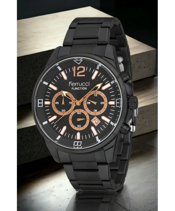 Erkek Kol Saati Siyah-rose Renk Function Fcf.13110fm.02 Bileklik Hediye Sdfer117