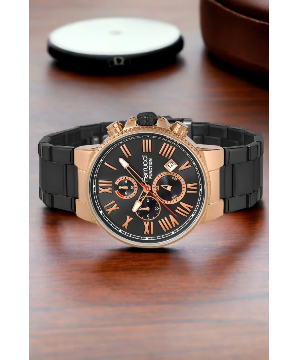 Function Erkek Kol Saati Siyah-rose Renk Fc.12669tm.01 Bileklik Hediye Sdfer120