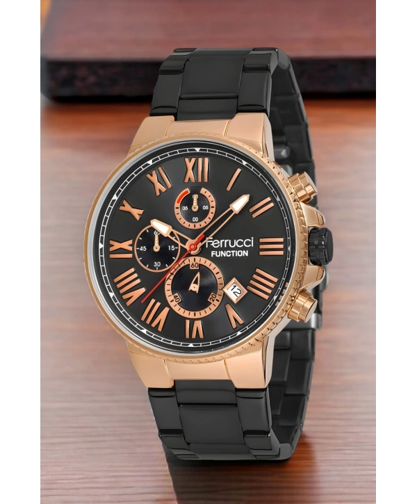 Function Erkek Kol Saati Siyah-rose Renk Fc.12669tm.01 Bileklik Hediye Sdfer120