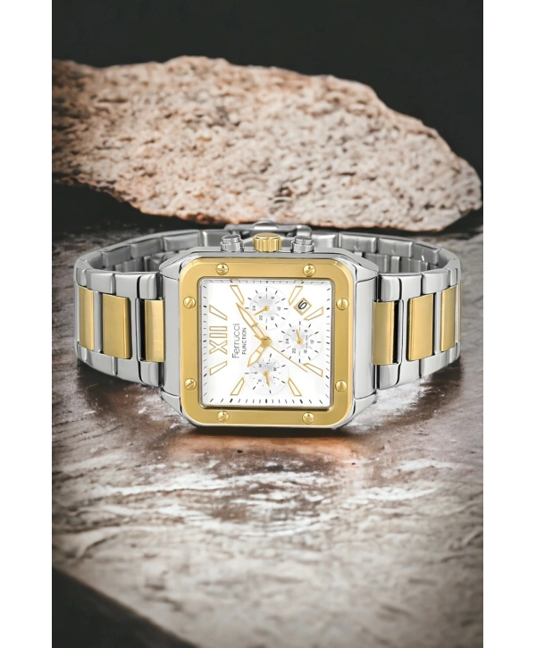 Function Erkek Kol Saati Fc.13345ttm.02 Gümüş-gold Renk Bileklik Hediye Sdfer122