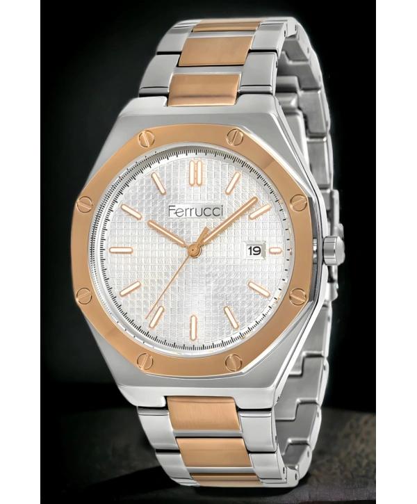 Takvimli Erkek Kol Saati Bileklik Fc.12715tm.02 Gümüş-rose Renk Sdfer127