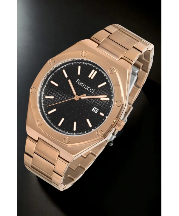 Takvimli Erkek Kol Saati+Bileklik FC.12715TM.05 Rose Renk sdfer127