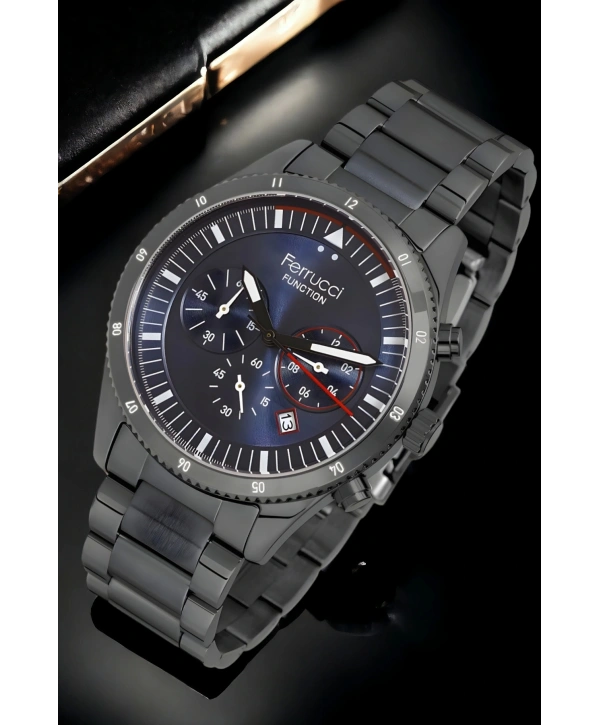 Function, 3atm, Füme-mavi Renk Erkek Kol Saati, Fc.13907tm.05 Sdfer133