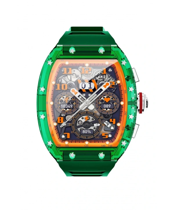 Jg.polo Club Yeşil Renk Darbeye Dayanıklı Akıllı Saat: 2,2 Inç Ekran, Sesli Görüşme Ve Siri Asistan